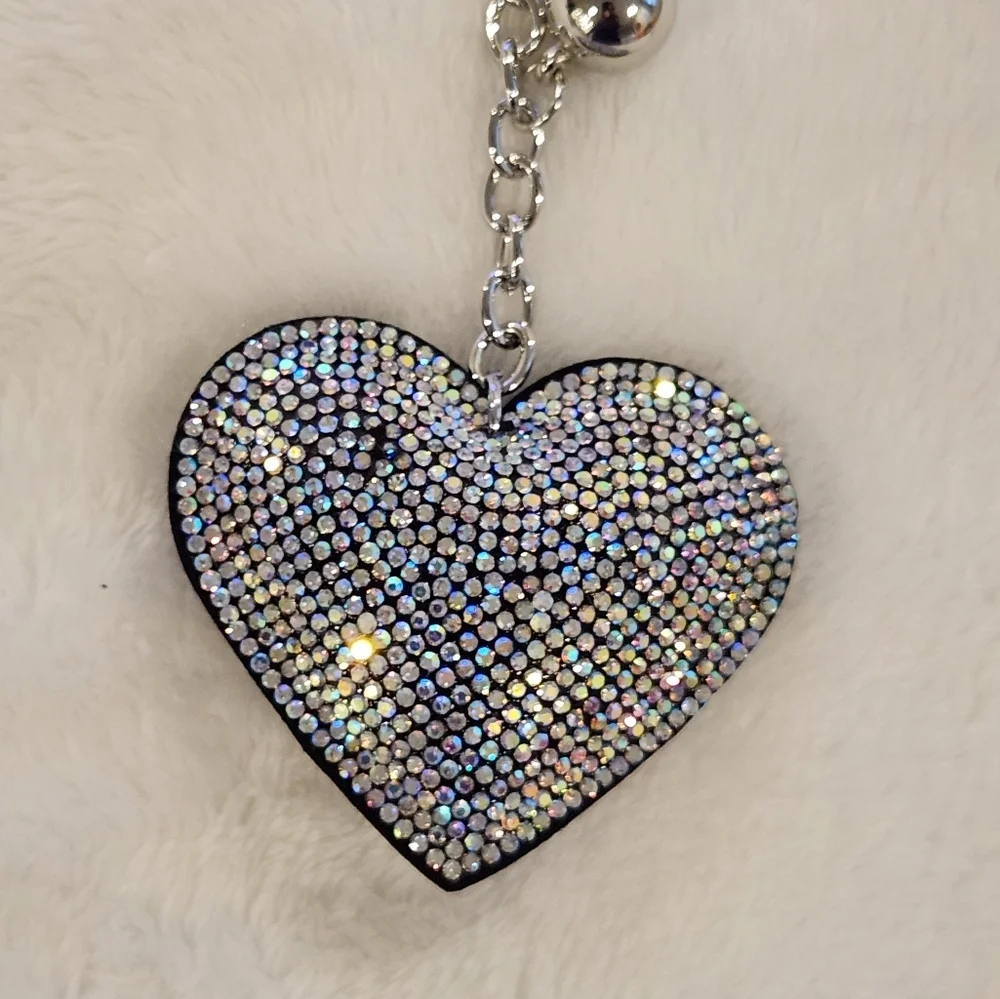 Rhinestone Dog and Heart Keychains Bag Charms